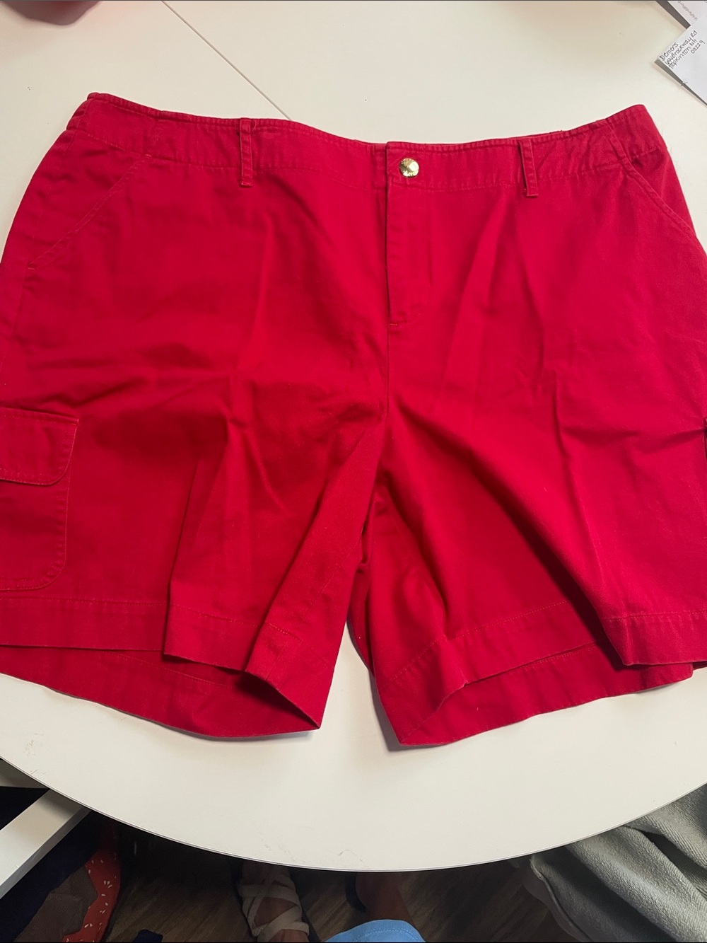 Chaps Women’s Red Cargo Shorts with Side Pocket